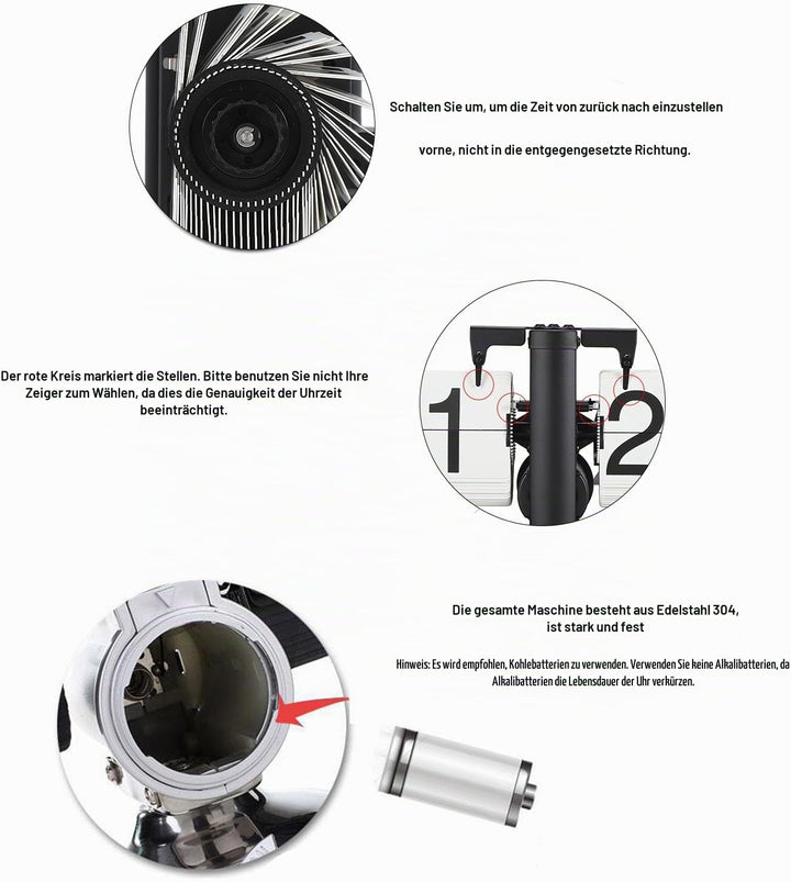 ciciglow Digitale Klappuhr, 12 Stunden, Einseitige Digitale Klappuhr, Automatische Retro-mechanische