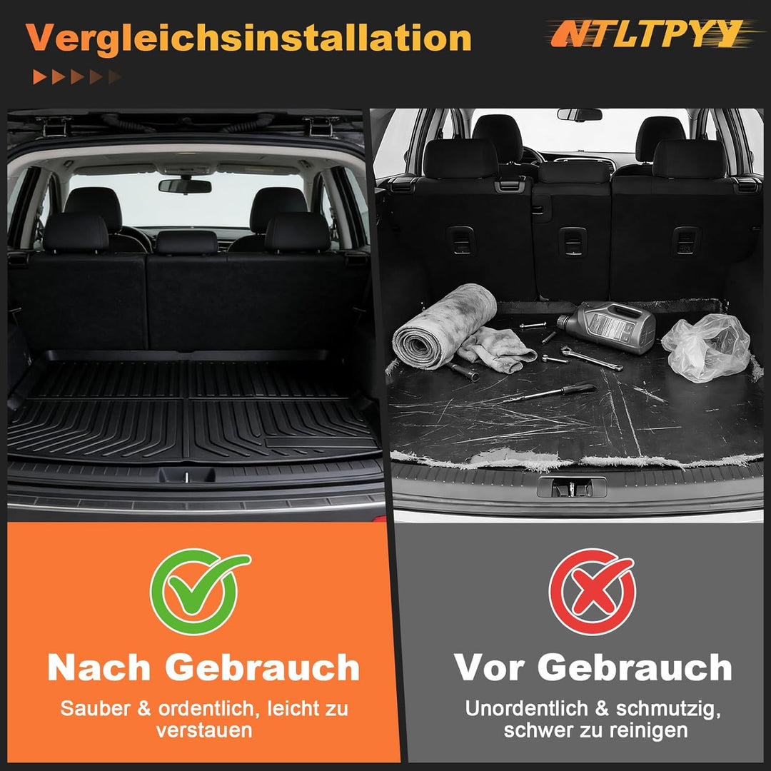 Auto Kofferraummatte für Audi Q5L SPORTBACK (FY) 2018-2025, Allwetter Kofferraummatte aus TPE, Wasse