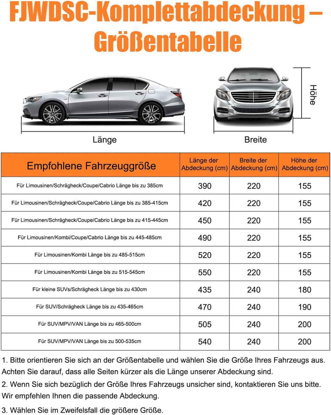 Full Vollständig Geschlossene Autoabdeckung wasserdichte für Längen 415-445 cm, Alle Jahreszeiten Ab