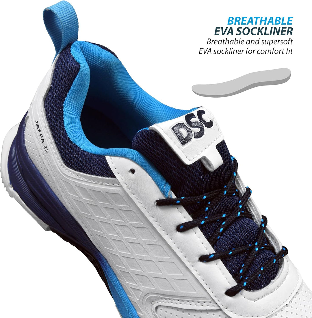 DSC Jaffa 22 Cricketschuhe für Jungen und Herren, leicht und geprägtes Design 40 EU White Orange, 40