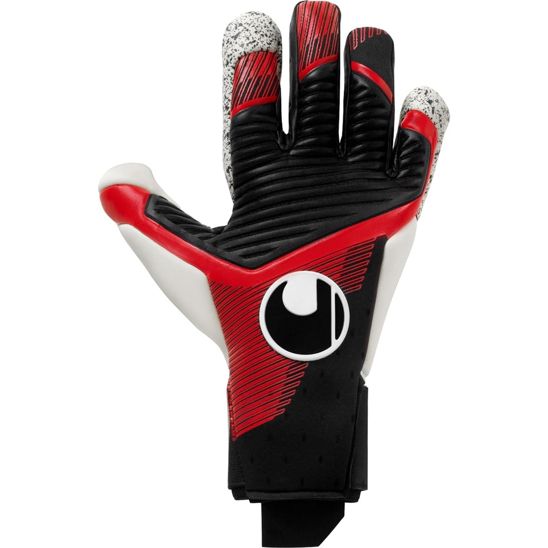 uhlsport Unisex Jugend Powerline Supergrip+ Flex Hn Fussball Torwarthandschuhe 11 schwarz/rot/weiss,