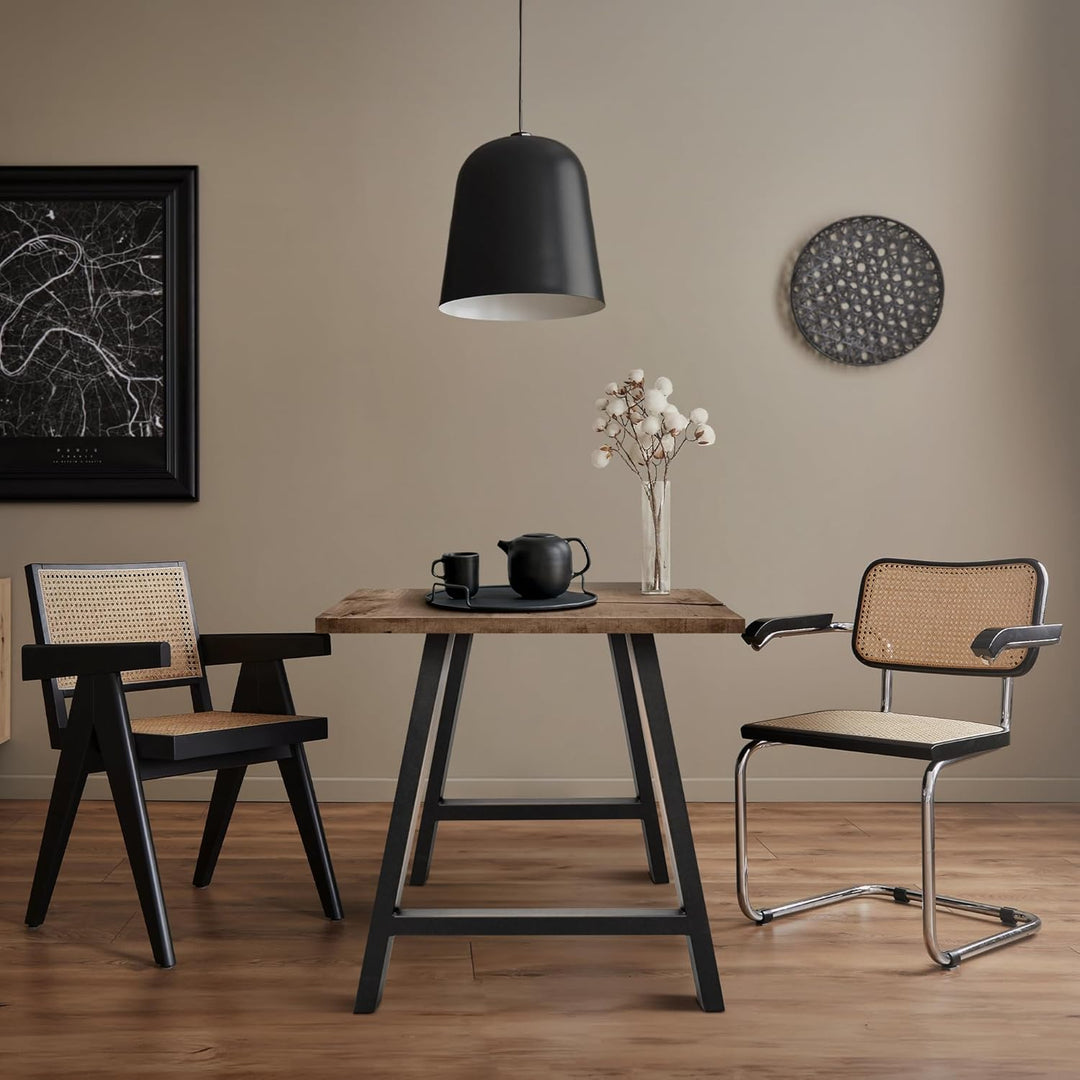 ECD Germany 2er Set Tischbeine A-Form A-Design 70x72cm, Anthrazit, aus pulverbeschichtetem Stahl, In