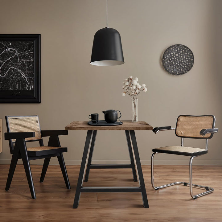 ECD Germany 2er Set Tischbeine A-Form A-Design 70x72cm, Anthrazit, aus pulverbeschichtetem Stahl, In