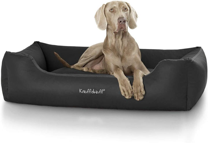 Knuffelwuff Kunstleder Hundebett Sidney XXL 120 x 85cm Schwarz