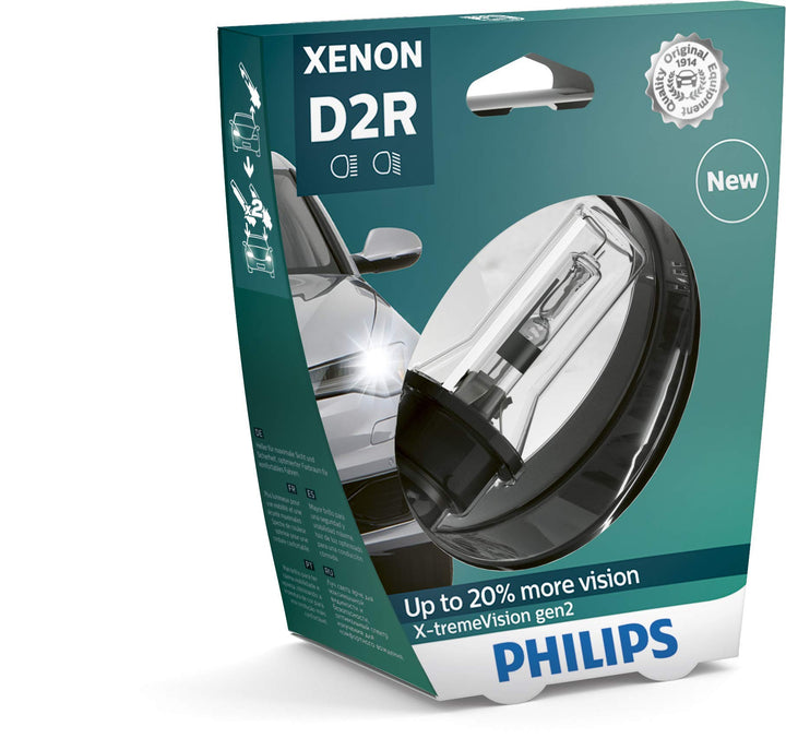 Philips 85126XV2S1 Xenon-Scheinwerferlampe X-tremeVision D2R Gen2, Einzelblister D2R Single, D2R Sin