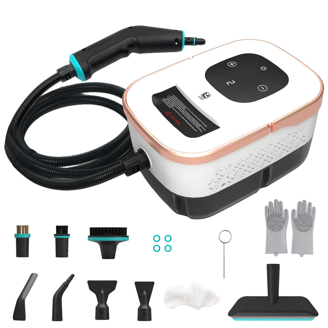 4Bar Tragbarer Dampfreiniger, 6-Gang Dampfreiniger Handgerät, Steam Cleaner mit 15 Zubehörteilen & 1