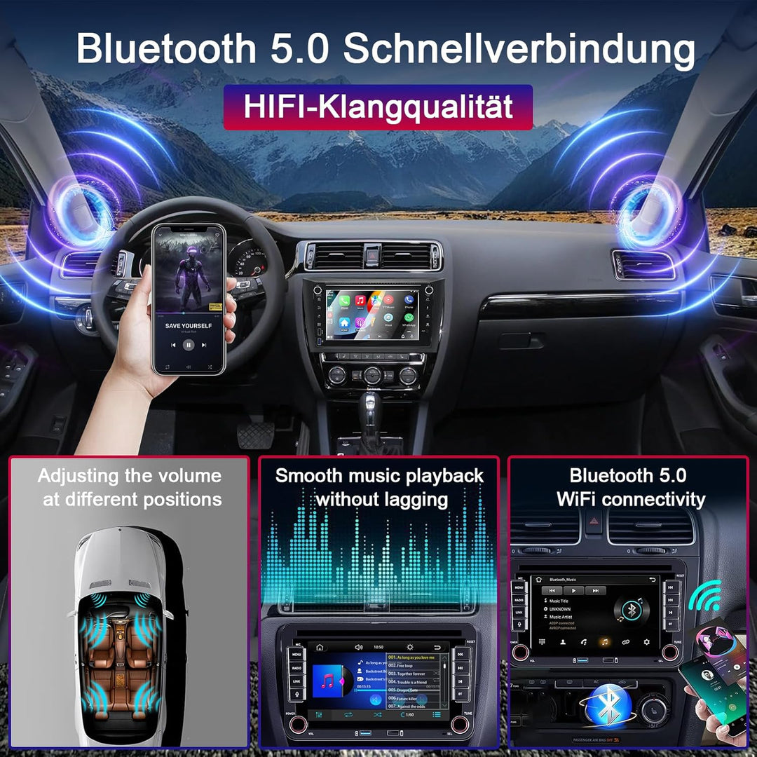 Autoradio für VW Golf 6 Kompatibel Wireless Apple Carplay & Android Auto, 8 Zoll Golf 6 Radio mit To