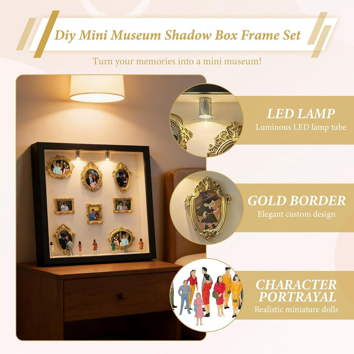 DIY Mini Museum Silhouette Box Mini Museum DIY Mi-NI Mu-seum Bilderrahmen mit 8 Mini Bilderrahmen,8