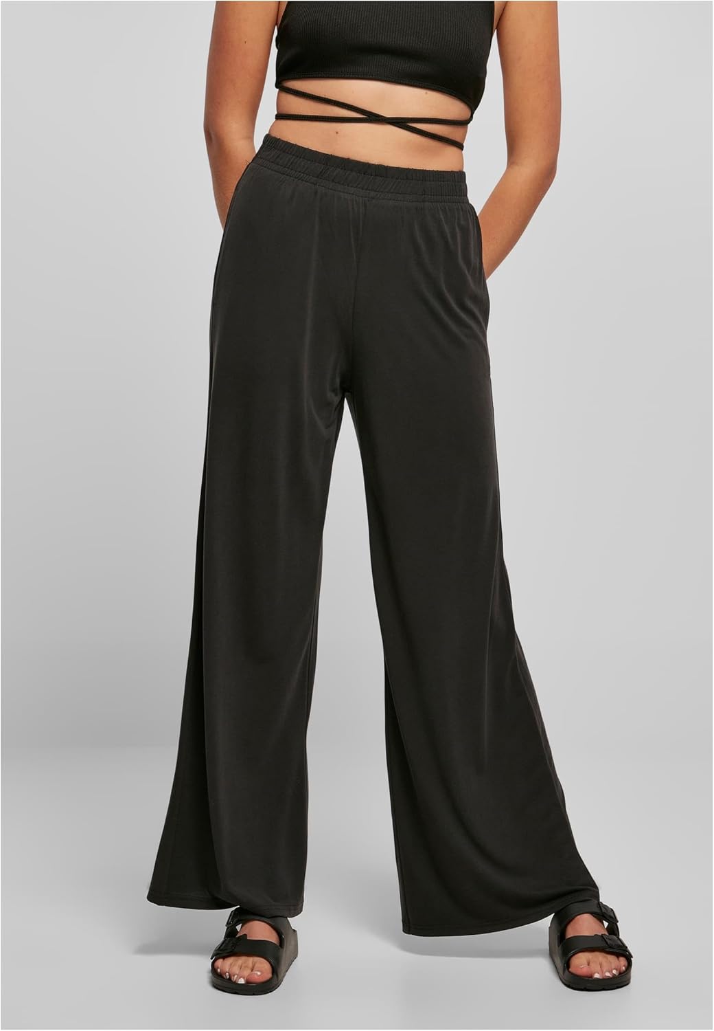 Urban Classics Damen Hose Ladies Modal Wide Leg Pants mit weitem Bein, Stoffhose für Frauen in 2 Far