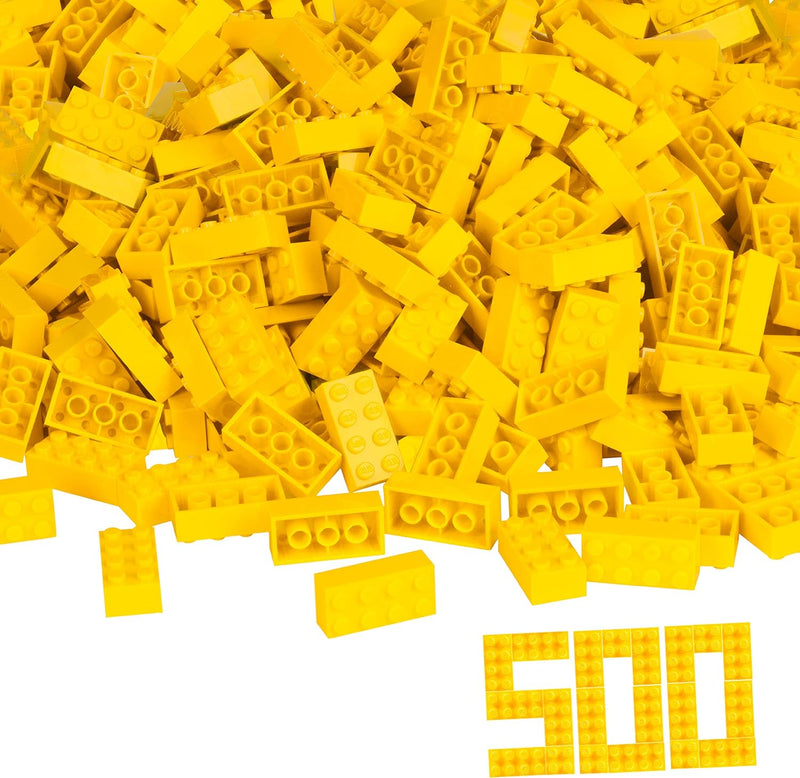 Simba 104118917 - Blox, 500 gelbe Bausteine für Kinder ab 3 Jahren, 8er Steine, im Karton, vollkompa