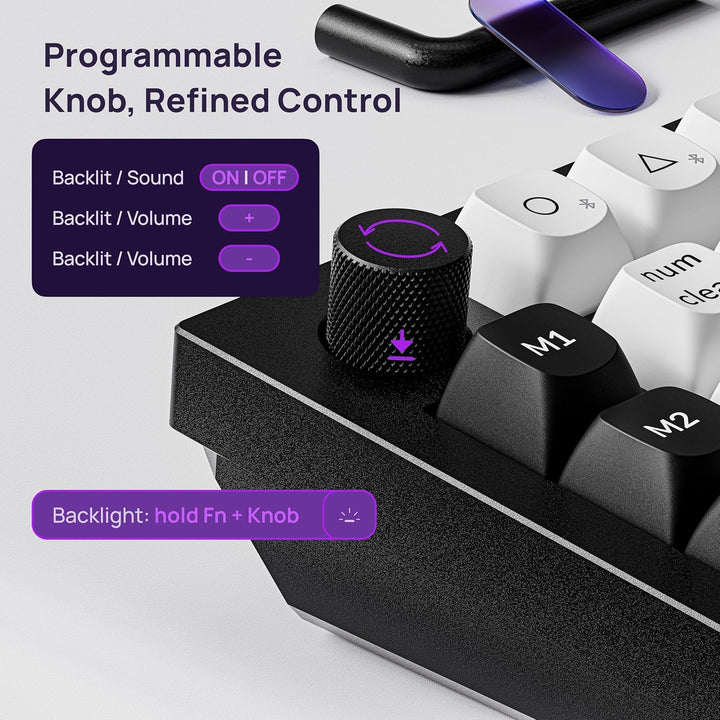 Keychron Q0 HE Kabelloser Magnetisches Numpad, 2,4 GHz/Bluetooth 5.1, Schnelltrigger, RGB, programmi
