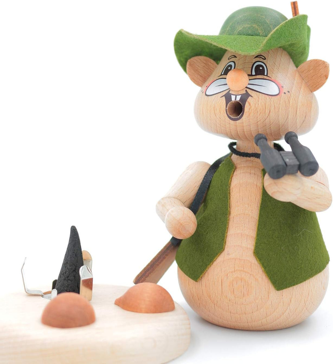 Kuhnert - Hamster Räuchermann Räucherfigur Massivholz gedrechselt 13cm (Jäger), Jäger