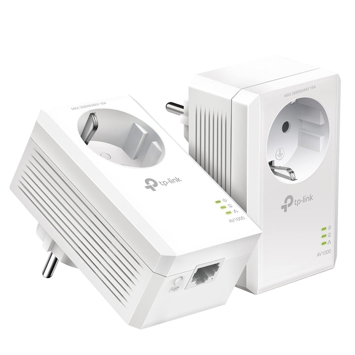TP-Link TL-PA7019P KIT AV1000 Gigabit Powerline Adapter mit Steckdose (1x Gigabit Port, Plug und Pla