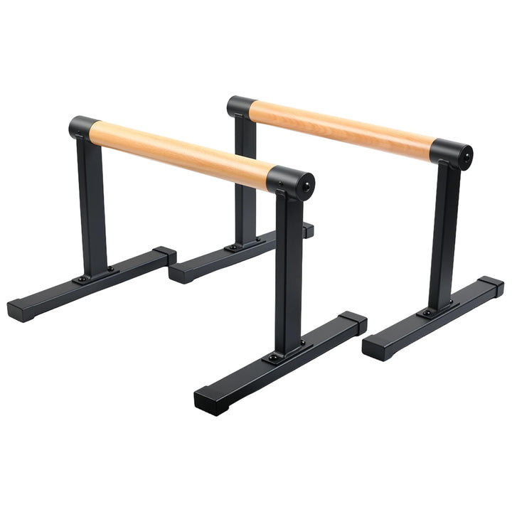 Parallettes mit Holzgriffen, Rutschfeste Handstand Griffe/Dip Bar für Calisthenics, Krafttraining &