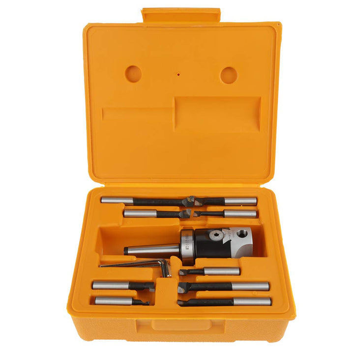 Bohrkopf SET, 1 Satz MT2 -M10 F1-12 50mm Bohrkopf Mit 9 Stück 12mm Bohrstangen, MT2 M10 * 1,5 1-1/2"