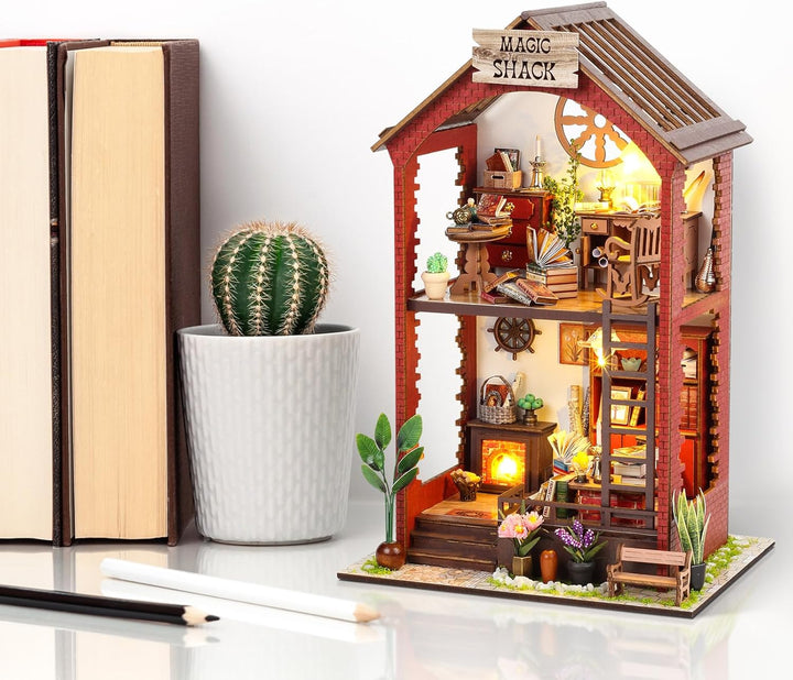 Cuteefun DIY Puppenhaus Miniatur mit Möbeln, Holz Mini House Kit, Machen Sie Ihr eigenes Handwerk Ha