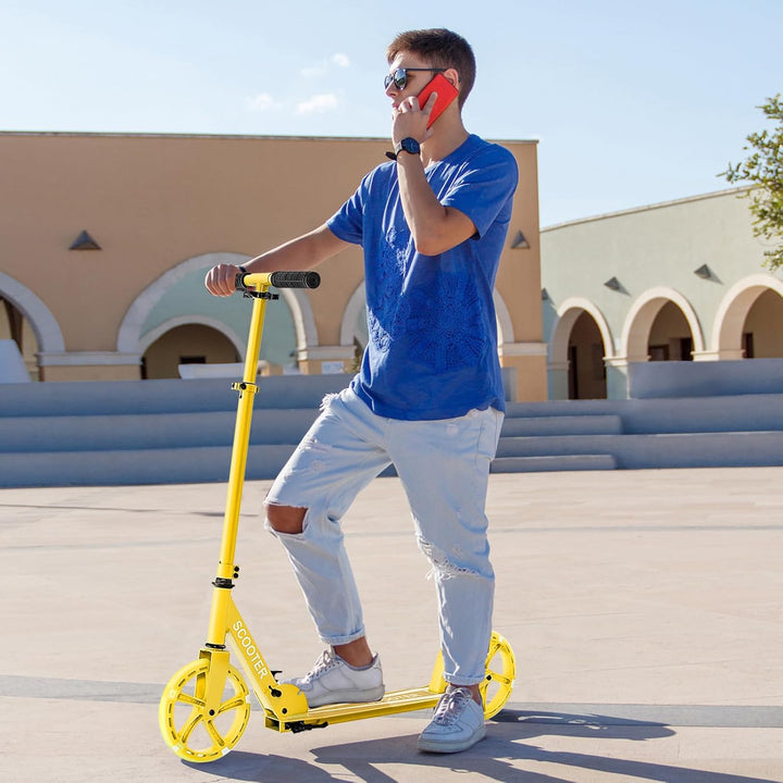 COSTWAY Scooter Roller klappbar, Tretroller höhenverstellbar, Cityroller 100kg Tragkraft, Sport Kick