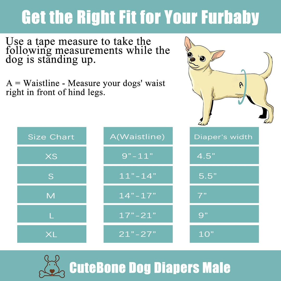 CuteBone Männlich Waschbare Hundewindeln Bauchbänder,3 Stück Wiederverwendbare hund bauchband für Rü