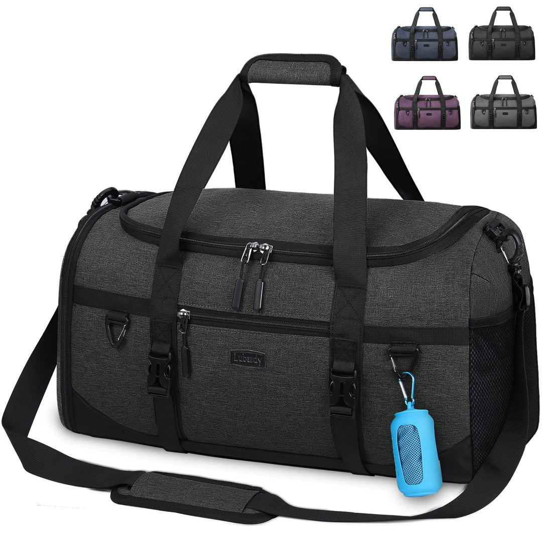 Lubardy Sporttasche Reisetasche Gross 55L Wasserdicht mit Sporthandtuch Schuhfach Nassfach Weekender