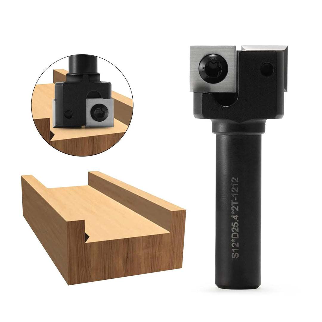 Trvoxviq 2 Flöten Planfräser 12mm Schaft 25.4mm Schnittdurchmesser Hobelfräser mit Wendeplatten Plan