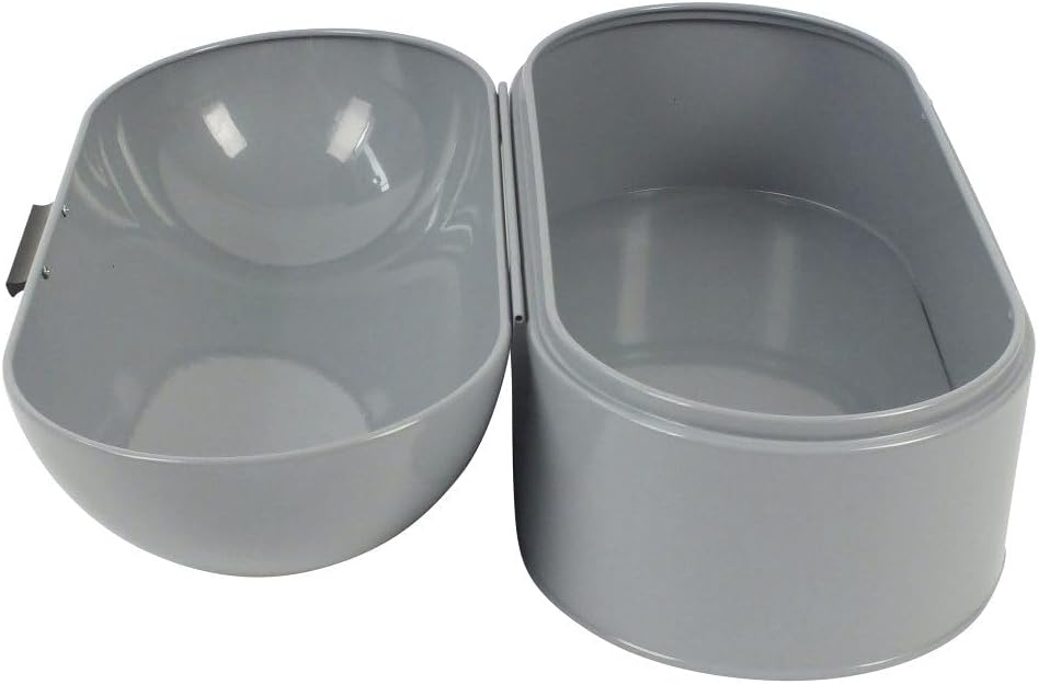 Kela 311167 Brotkasten, Glänzendes Metall, 44 x 21,5, Höhe: 22 cm, Frisco, hellgrau, Hellgrau