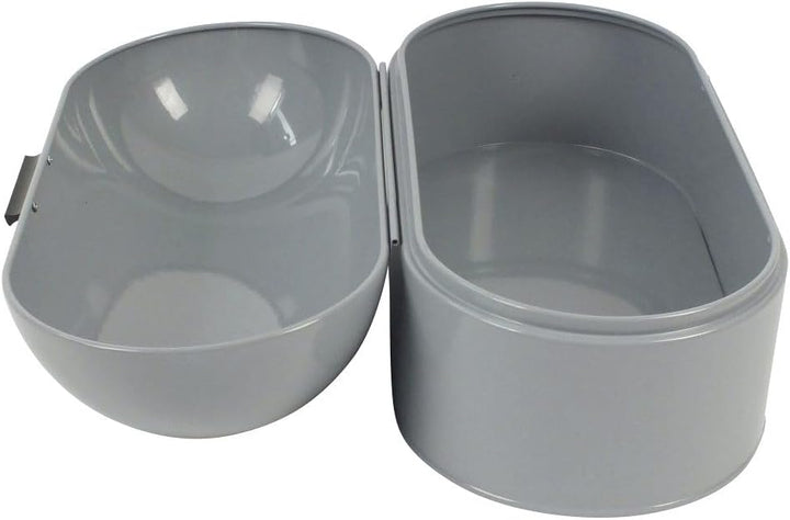 Kela 311167 Brotkasten, Glänzendes Metall, 44 x 21,5, Höhe: 22 cm, Frisco, hellgrau, Hellgrau