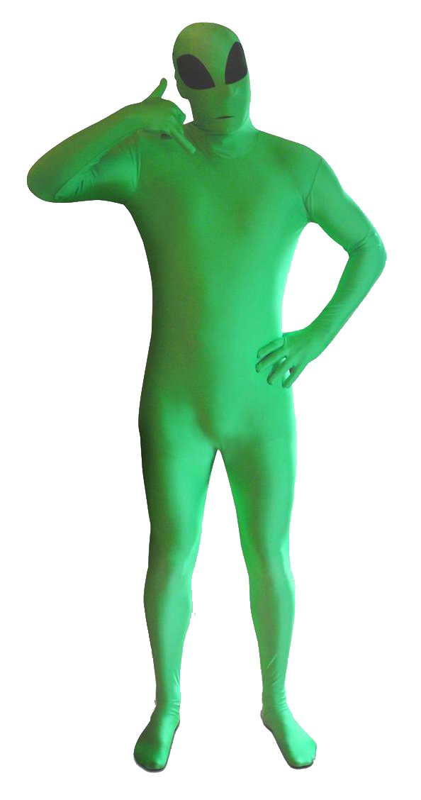 Morphsuits Offizielles Alien Kostüm für Erwachsene, Ausserirdischer Ganzkörperanzug, Halloween und K