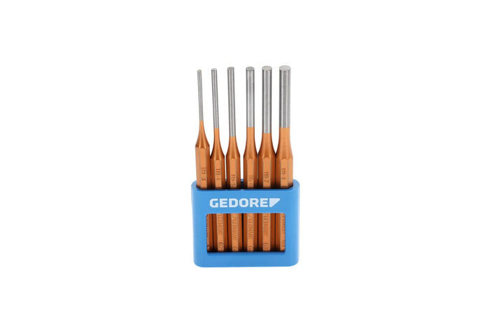 GEDORE Splinttreiber-Satz inkl. PVC-Halter, 6-teilig, Stahl/Lackierung, Silber/Kupfer Ø: 3-8 mm Mit