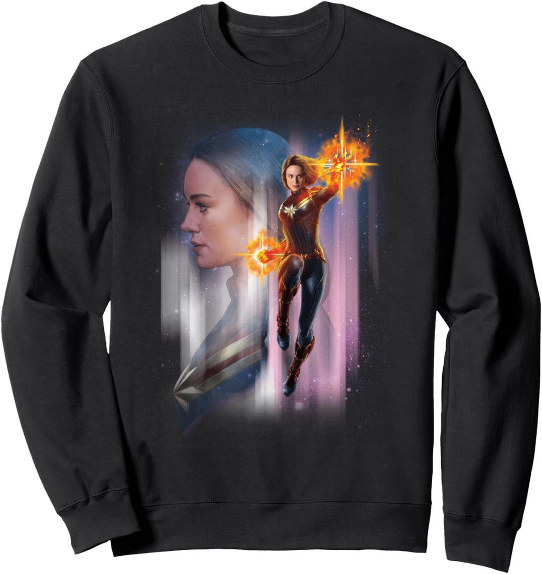 Captain Marvel Galaxy Portrait Collage Sweatshirt