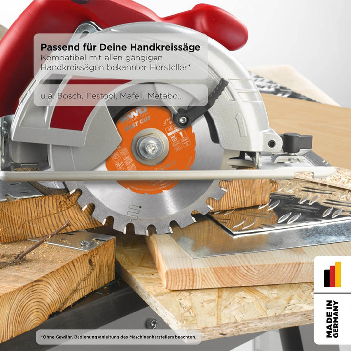kwb Kreissägeblatt 180 x 30 mm, Made in Germany, Nagelfest, für Holz mit Metallresten, Universal Säg