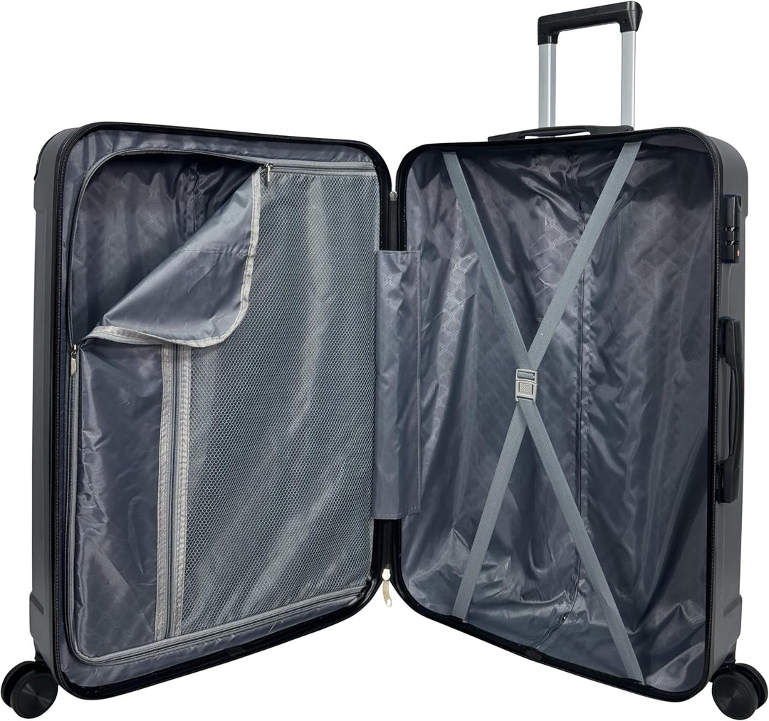 MY TRAVEL BAG Hartschalen-Koffer Reisekoffer ABS Koffer Trolley (Handgepäck-Mittel-Gross-Set) 4 Dopp