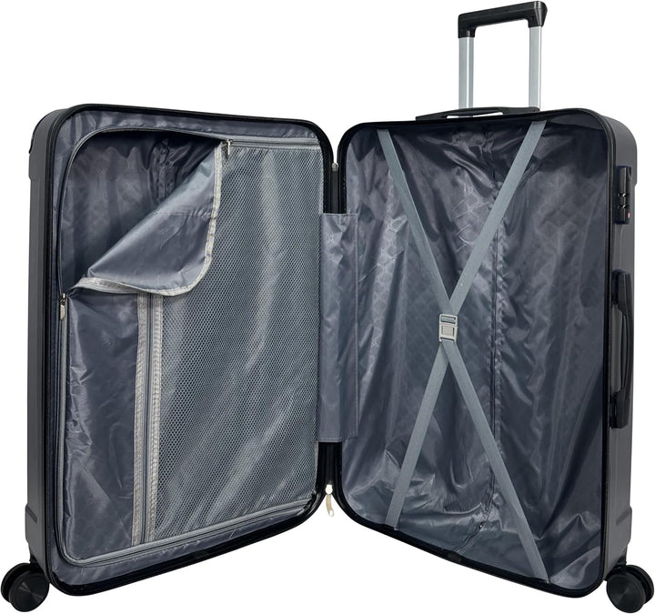 MY TRAVEL BAG Hartschalen-Koffer Reisekoffer ABS Koffer Trolley (Handgepäck-Mittel-Gross-Set) 4 Dopp
