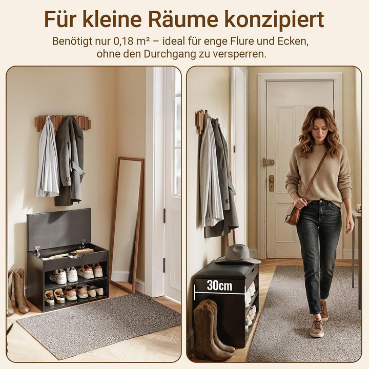 SoBuy Schuhbank mit Sitzfläche, Schuhregal mit Sitzbank, Schuhbank mit Stauraum 3-in-1, für Kleine W