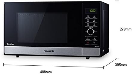 Panasonic NN-GD38HSGTG Mikrowelle mit Grill (1000 W, Dampfgarer, Steamer, Kombimikrowelle, Pizza-Pfa