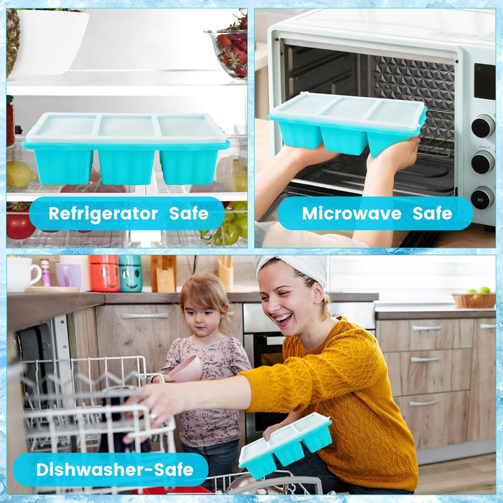 2er-Set Silikon-Gefrierformen für Suppen-Eiswürfel, 1-Tassen-Suppen-Gefrierformen mit Deckel für Mea