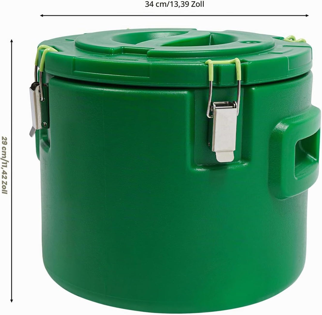 Edelstahl 15L Gastro Thermobehälter mit Deckel Spannverschluss für Heisse und Kalte Lebensmittel Sup