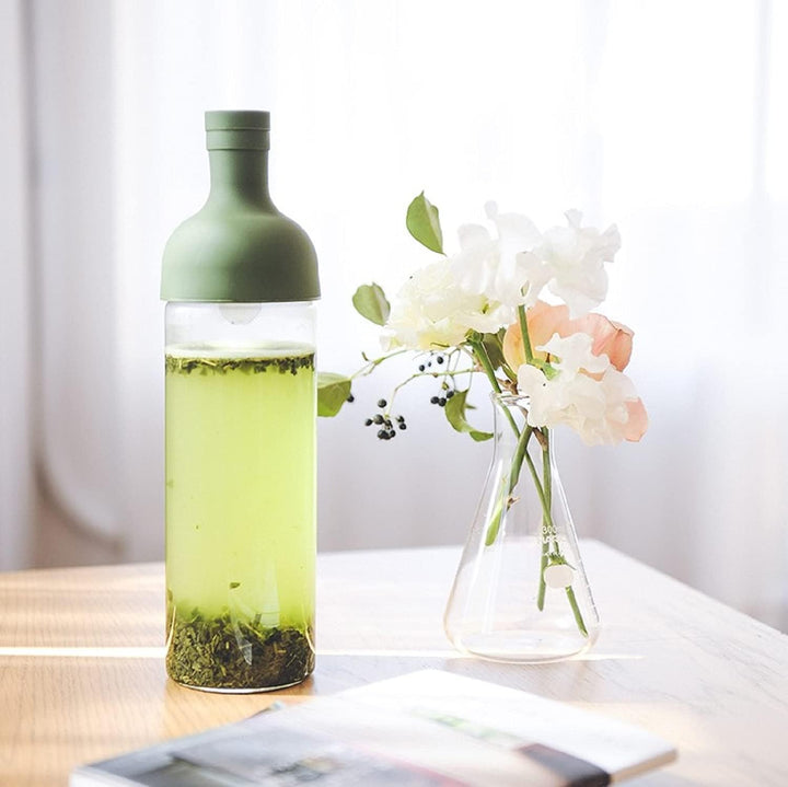 Hario, Filter Bottle, Fib-75-OG, Kunststoff und Glas, olivgrün, 750 ml, 10 x 10 x 25 cm 10 x 10 x 25