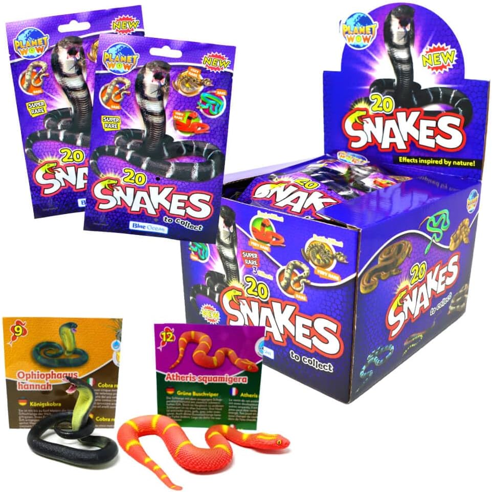 Generisch Blue Ocean Snakes Sammelfiguren 2024 - Planet Wow Farbwechsel Schlange Figur - Alle 20 Fig