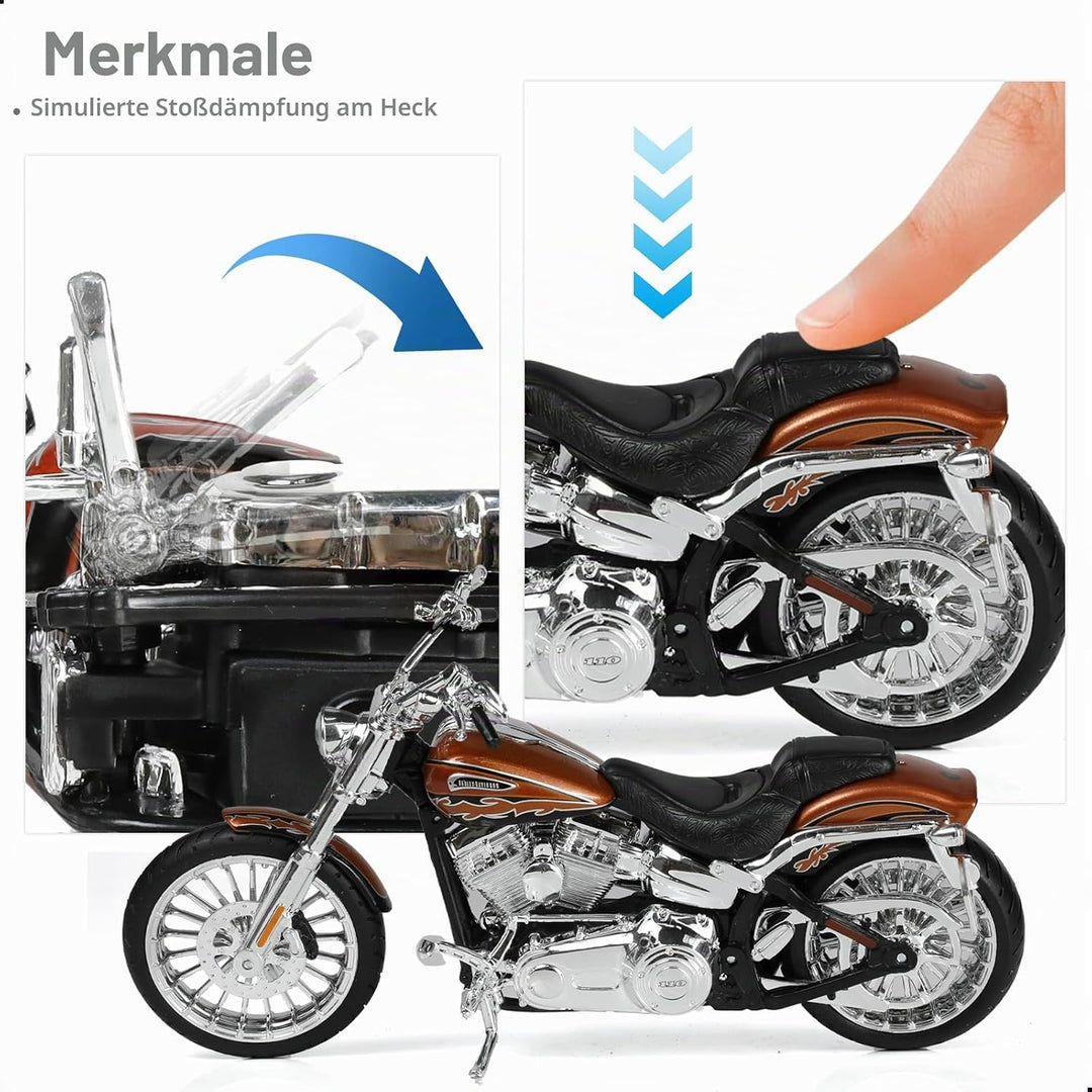 Risopen Motorradspielzeug kompatibel für Harley Davidson 1:12 Mini Motorradmodell Dascast Moto für 5