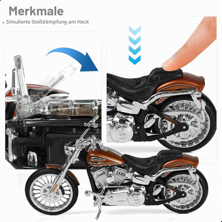 Risopen Motorradspielzeug kompatibel für Harley Davidson 1:12 Mini Motorradmodell Dascast Moto für 5