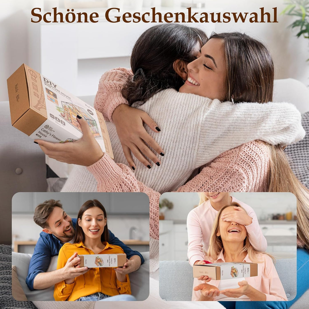 Rolife DIY Miniature House Miniatur Haus Bausatz Selber Bauen mit LED Licht Deko 3D Holzpuzzle Model