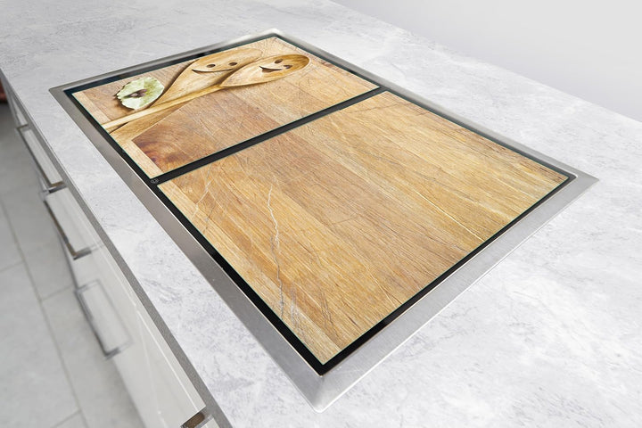 TMK ArtDeko Herdabdeckplatte 2 Teilig 40x52 +60x52 cm - Spritzschutz Herdabdeckung – Herdschutz aus