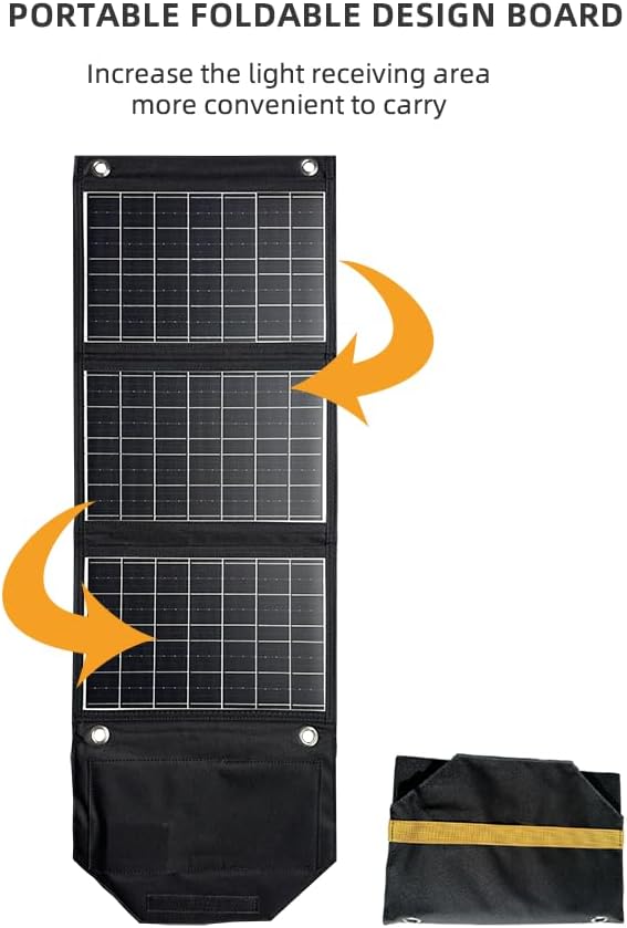 45W Solar Ladegerät tragbares wasserdicht, IP67 faltbares Solarpanel mit 2 USB-A und USB-C nschluss,