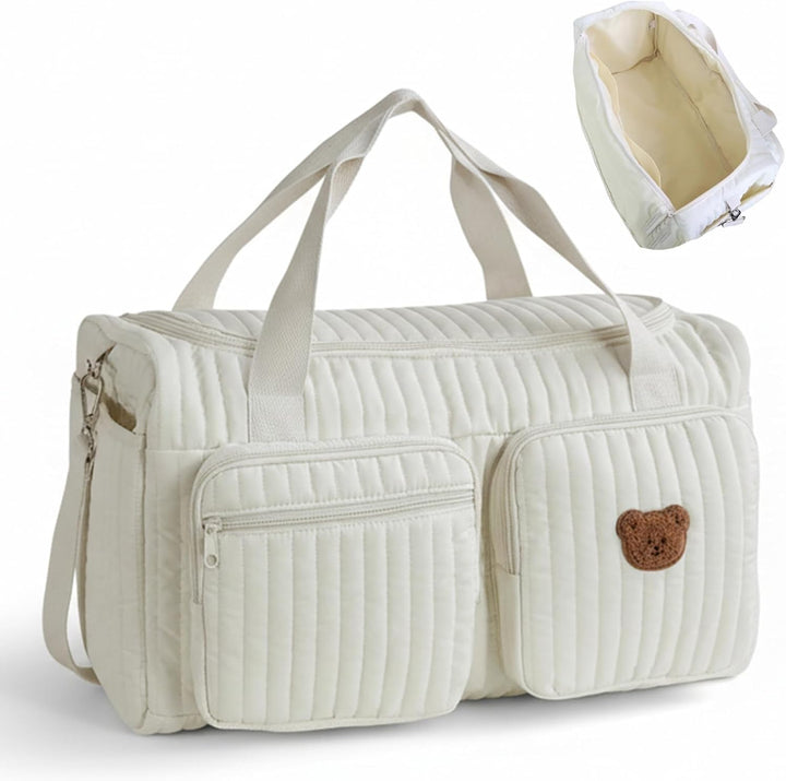 Baby-Wickeltaschen mit Wickelstation, Mama-Baby-Reisetasche – gesteppte Wickeltasche mit grossem Fas
