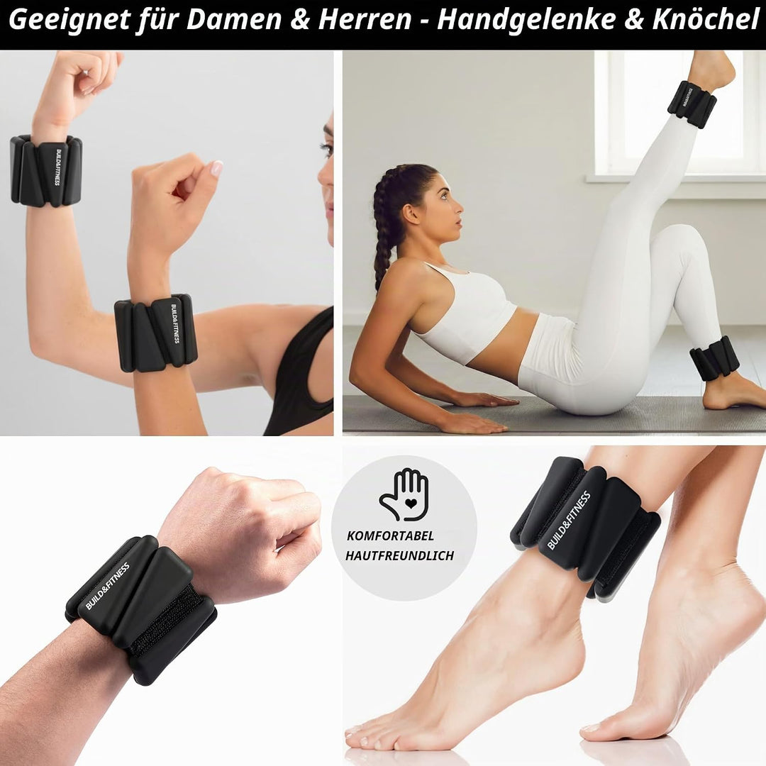 Handgelenk & Knöchel Gewichte Verstellbare Bänder für Frauen und Männer Workouts 2er Set je 0,5kg Pe