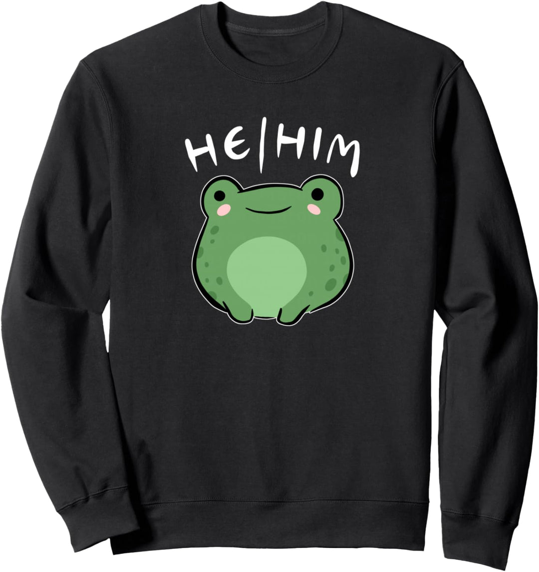 He Him Pronouns Frosch niedlich LGBT Queer Aesthetic Sweatshirt