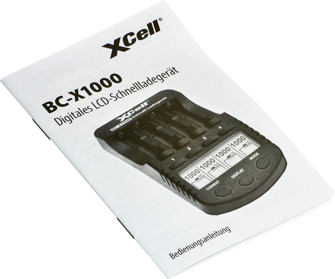 XCell Schnellladegerät BC-X1000 mit LCD-Display (für 1–4 AA & AAA Ni-MH/Ni-Cd Akkus)