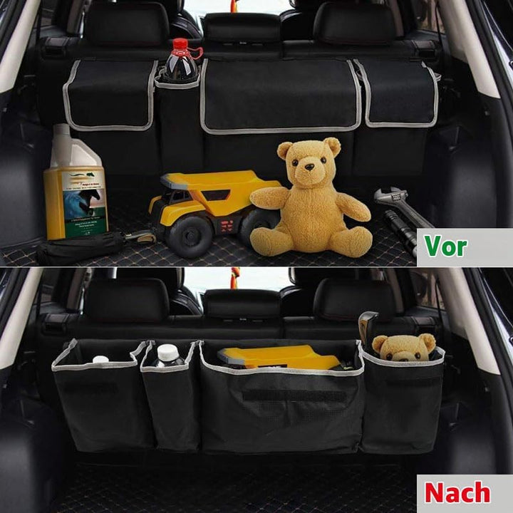 Car Design Kofferraumtasche Organizer Autotasch Robuster Schwarz Nadelfilz, für Jedes Fahrzeug Passe