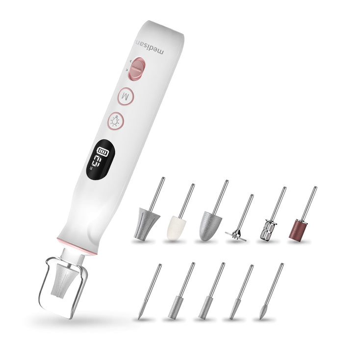 medisana MP 940 Maniküre & Pediküre Set kabellos, Nagelfeile elektrisch, Nagelfräser und Hornhautent