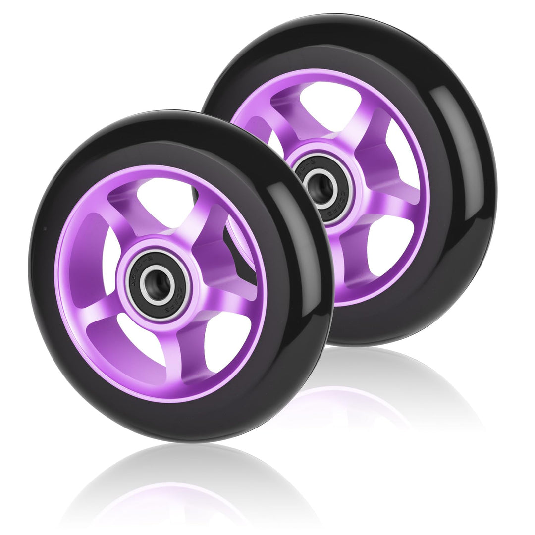 Stunt Scooter Rollen100mm, 2 Stück Stunt Scooter Räder Ersatzräder mit ABEC/ 9 Kugellager/Härtegrad